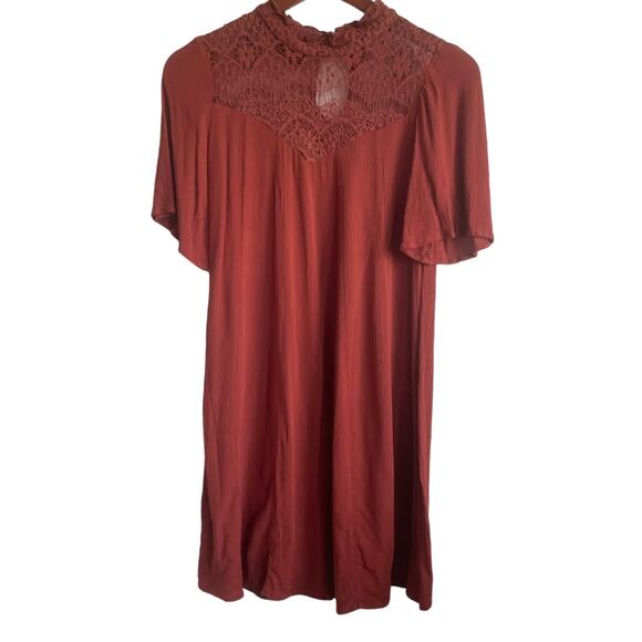 Y2K Stoosh Dress Women S High Neck Crochet Bodice Boho Cottagecore Fairy Retro - Picture 1 of 11